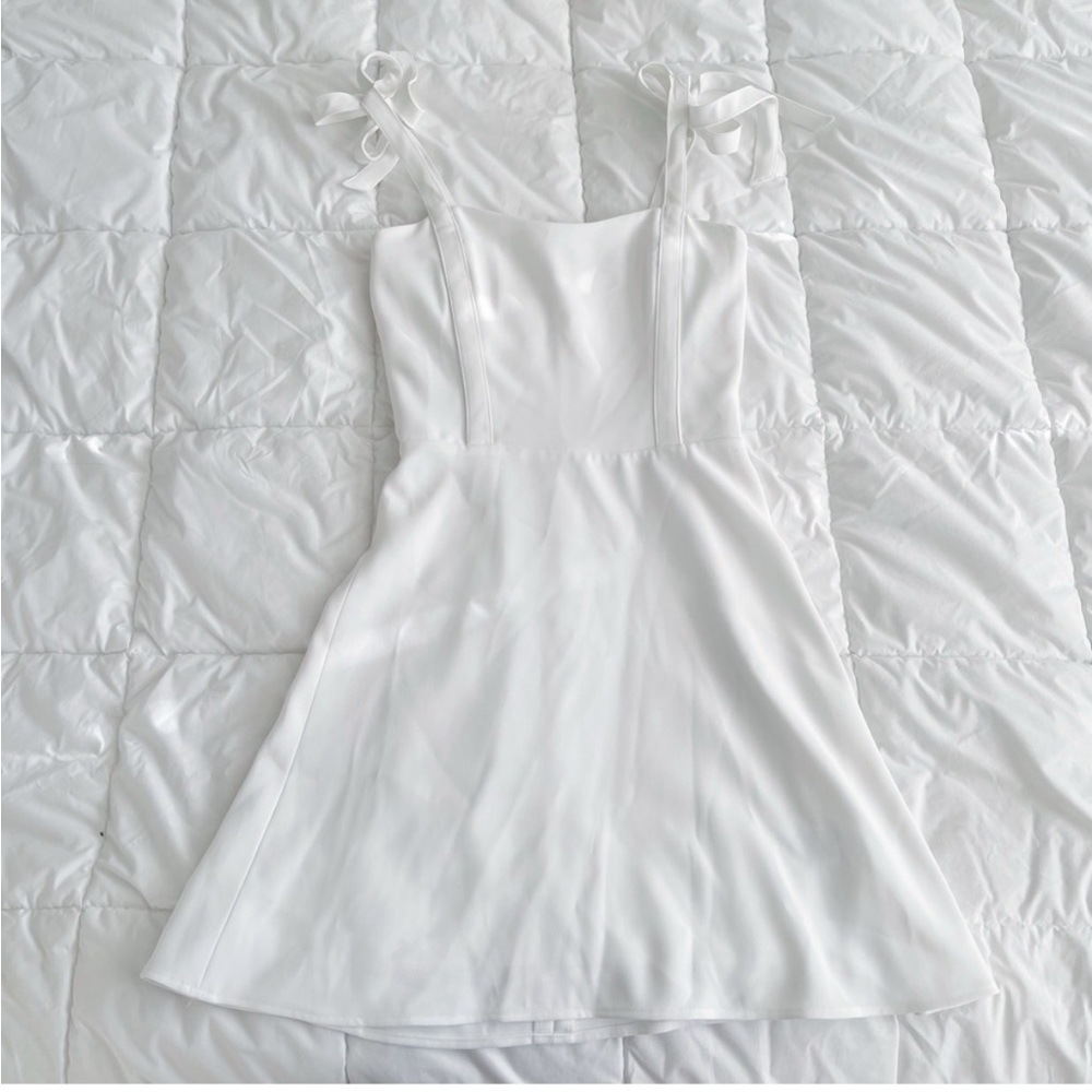 Aritzia Sunday Best White Linen Tie Strap Dress